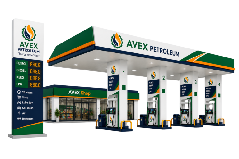 transparent AVEX petrol station 3d render stan alone Avex